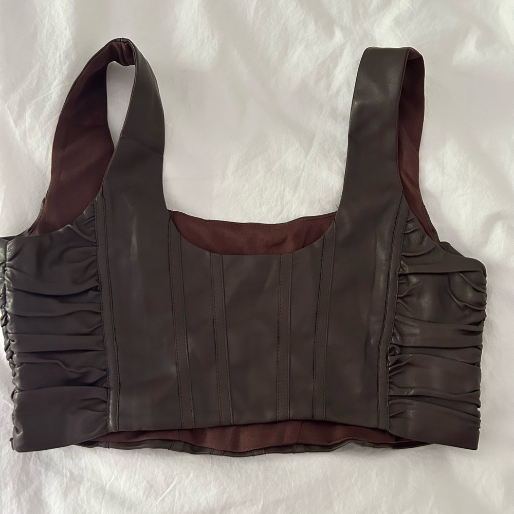 Emory Park Brown Bustier Crop Top
